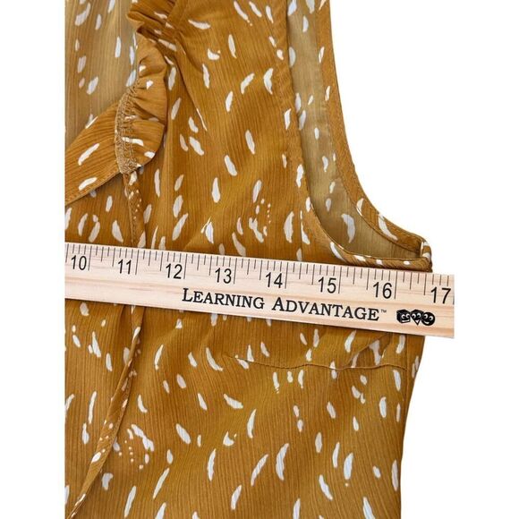 THML Women's Sleeveless Ruffle Peplum Top XS Tiered Animal Dot Print Boho Blouse - Picture 12 of 12